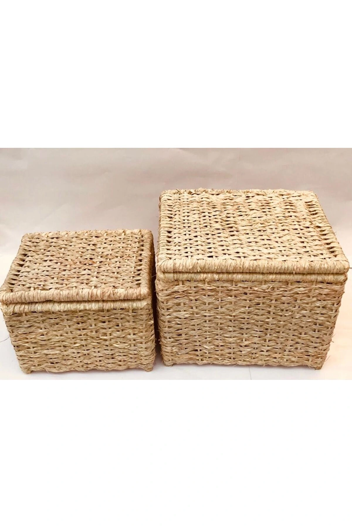 Adenium Hasır Çamaşır Sepeti_ 2li Set_ Genişlik 55 & 45 Cm