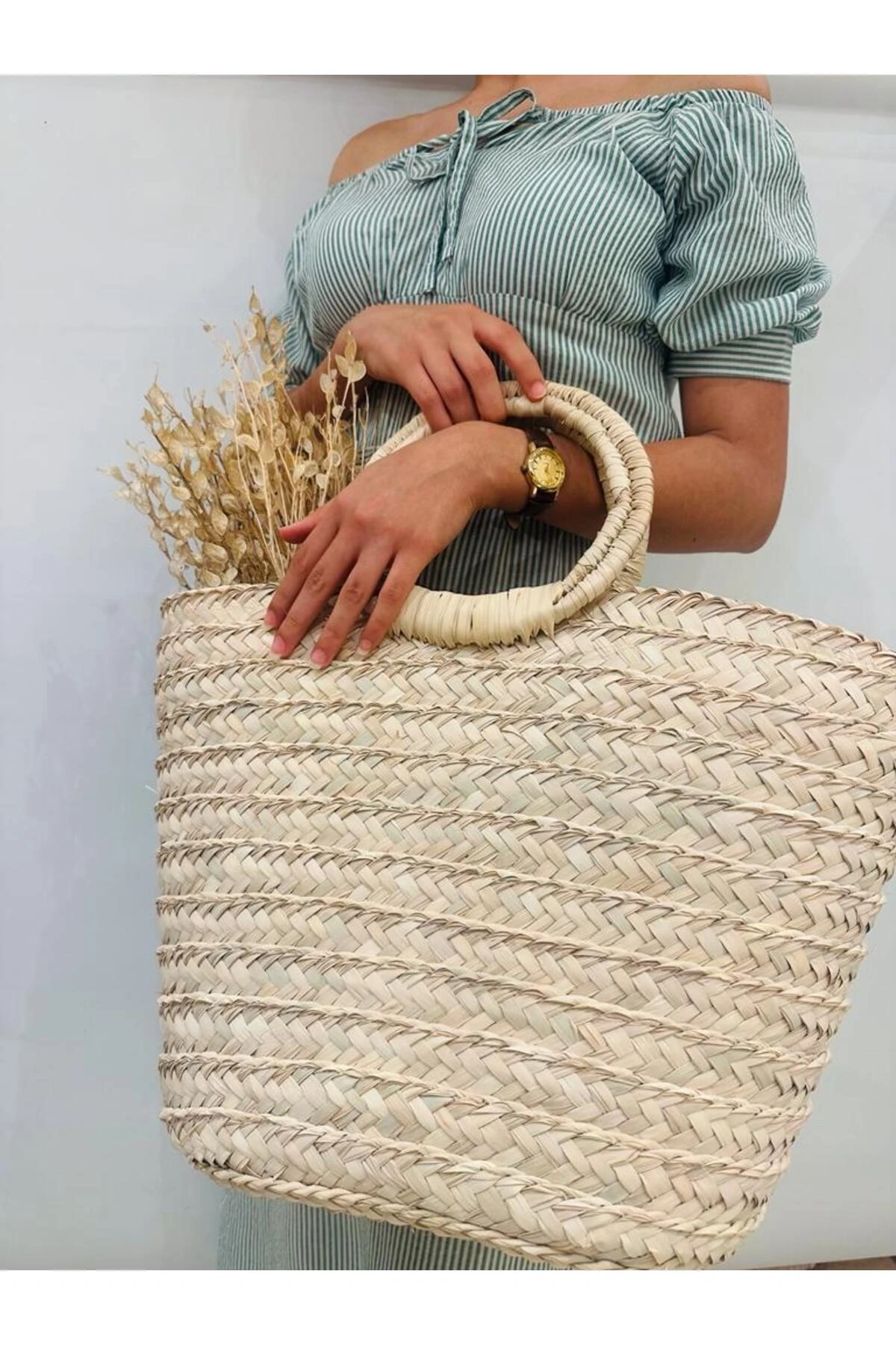 pınus Palmiye Hasır Çanta