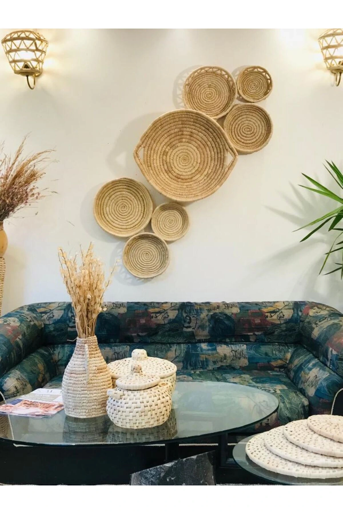 Carssula Hasır Duvar Tabağı Seti_ 7li set