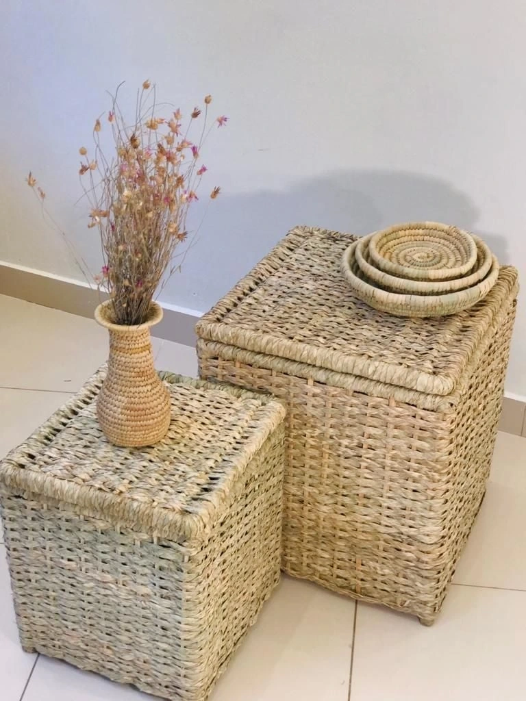 Adenium Hasır Çamaşır Sepeti _ 2li set