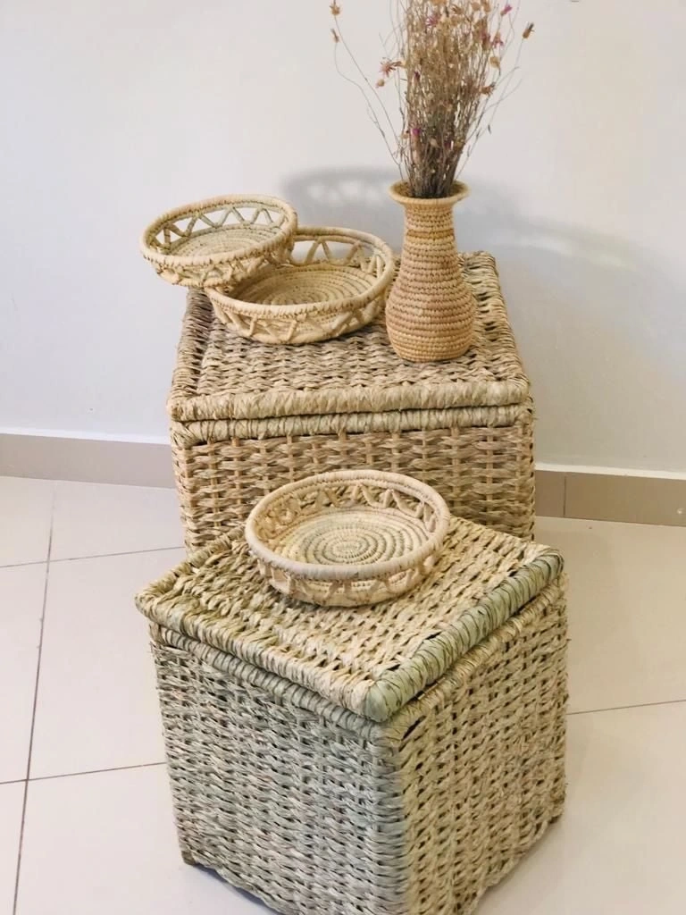 Adenium Hasır Çamaşır Sepeti _ 2li set