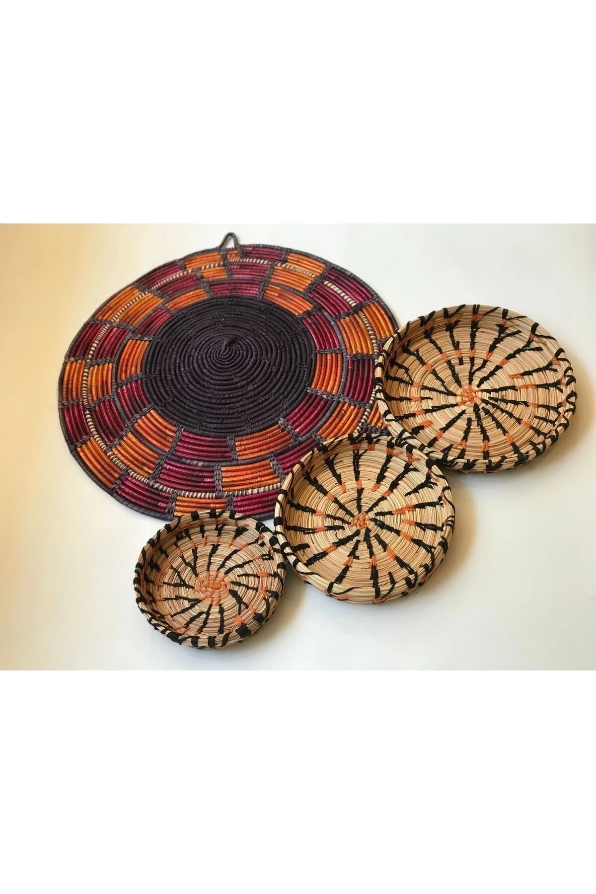 Amaryllis Hasır Duvar Tabağı 4lü set