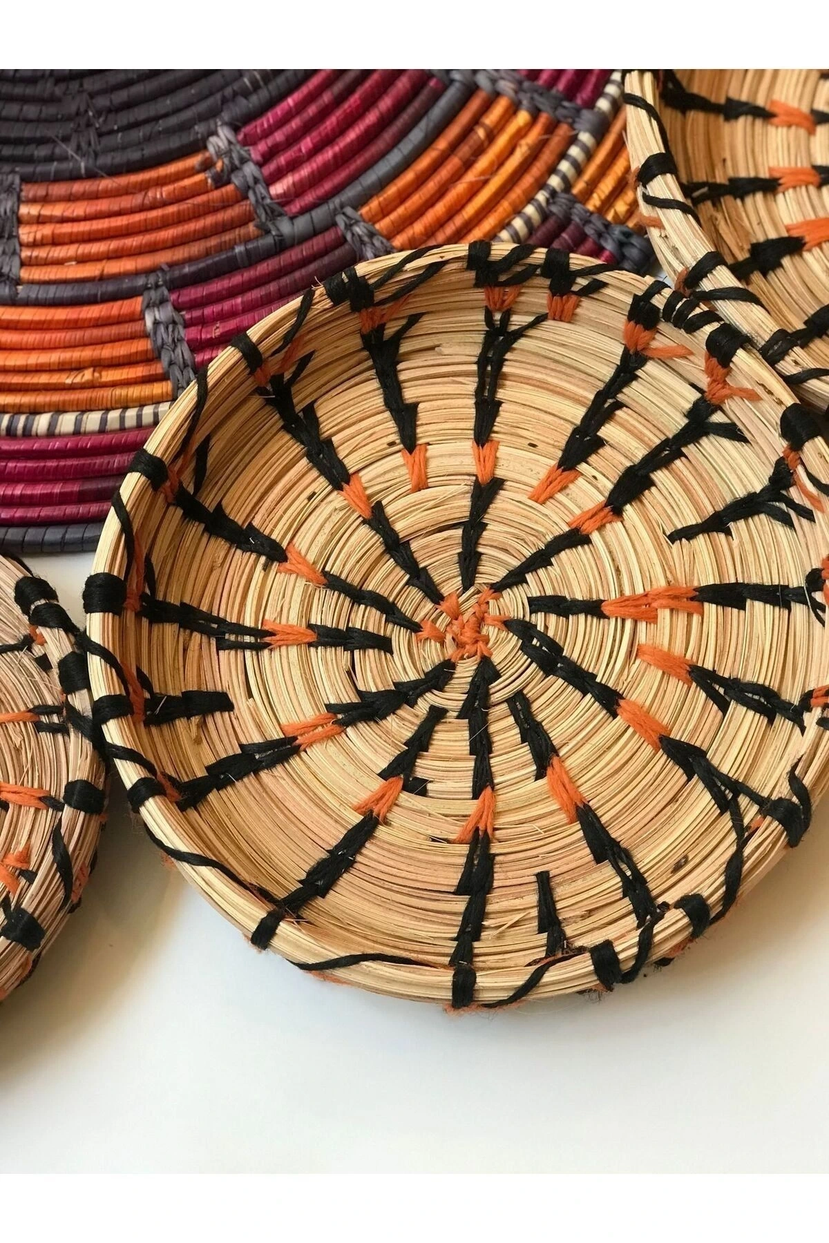 Amaryllis Hasır Duvar Tabağı 4lü set