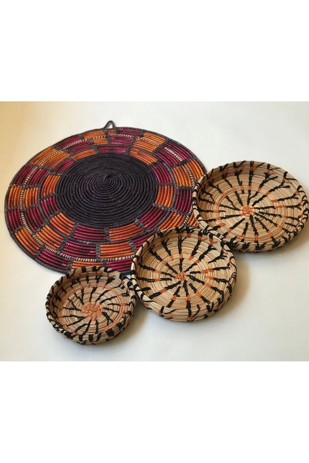 Amaryllis Hasır Duvar Tabağı 4lü set