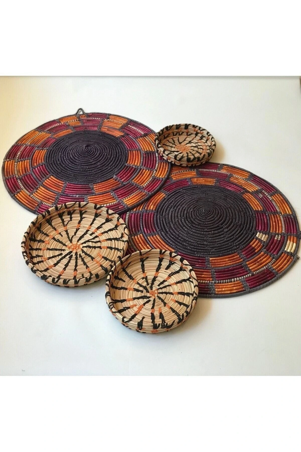 Amaryllis Hasır Duvar Tabağı 5li set