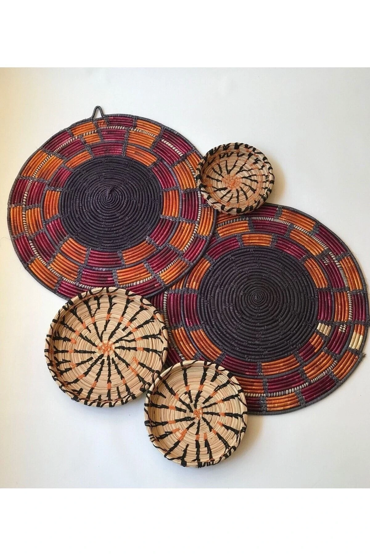 Amaryllis Hasır Duvar Tabağı 5li set