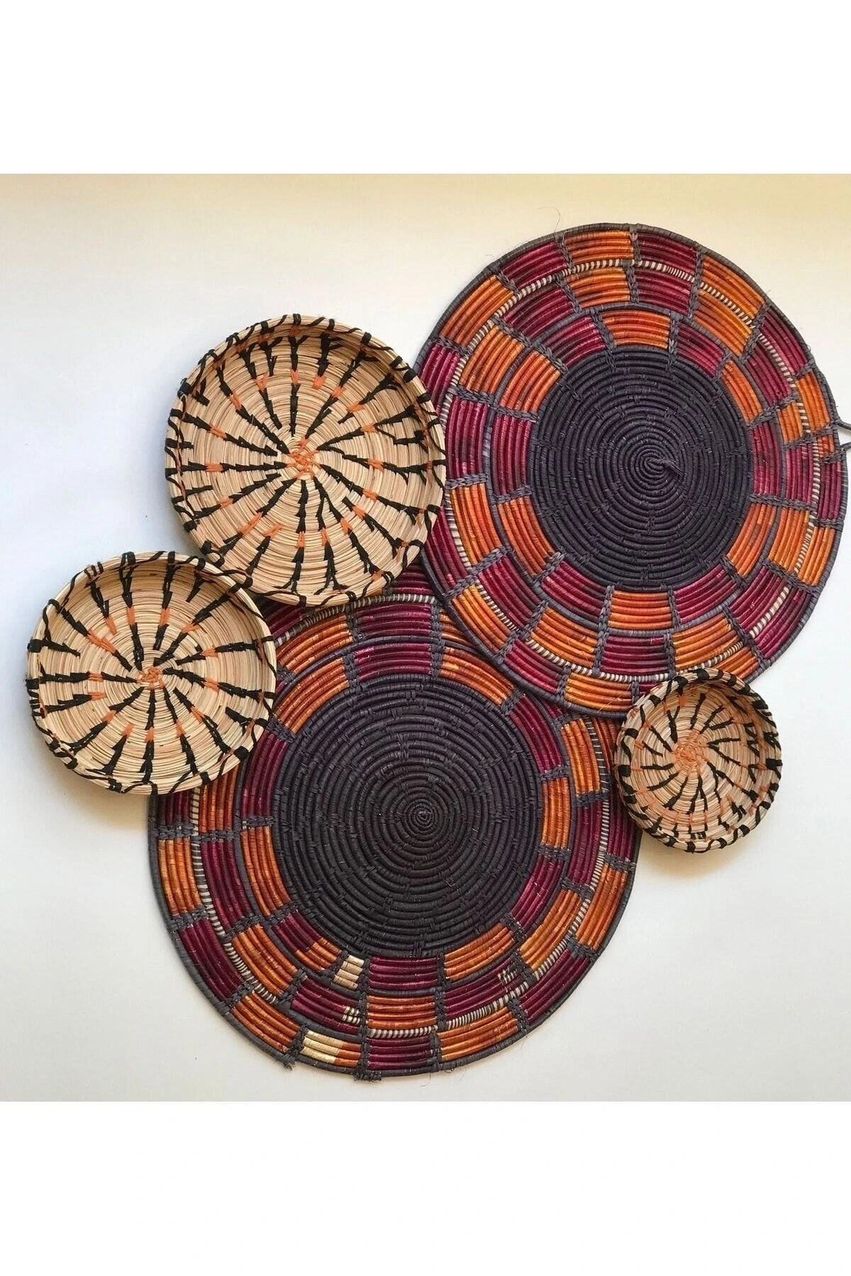 Amaryllis Hasır Duvar Tabağı 5li set