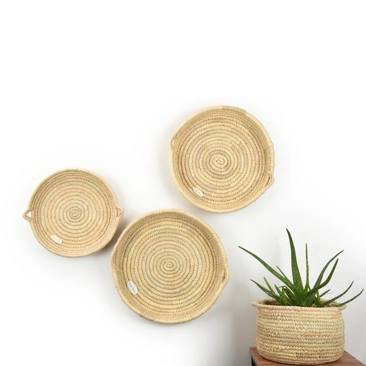 Carpinus Hasır Duvar Tabağı Seti_ 3lü set (30-35-40 cm)