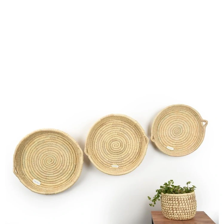 Carpinus Hasır Duvar Tabağı Seti_ 3lü set (30-35-40 cm)