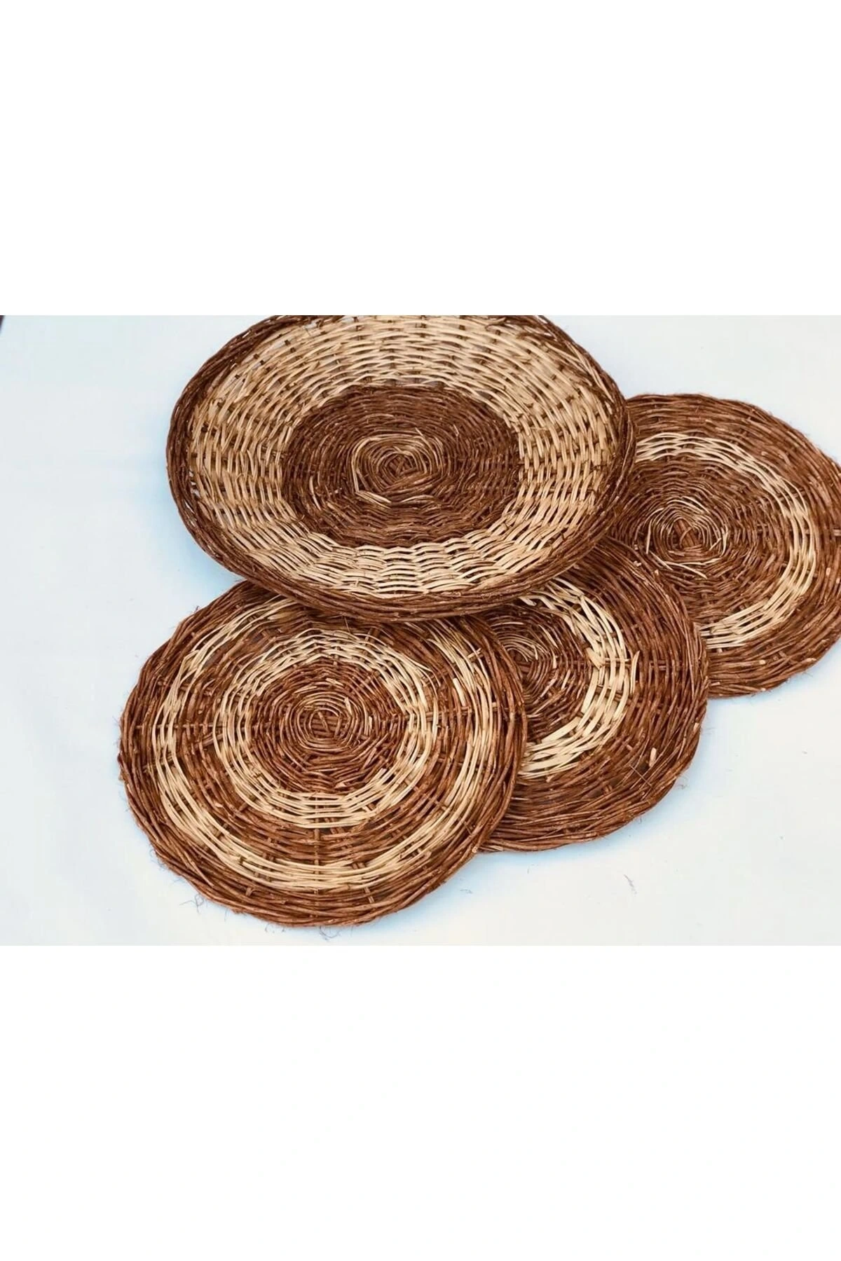 Clivia Hasır Duvar Tabağı, Duvar Süsü_ 4lü set