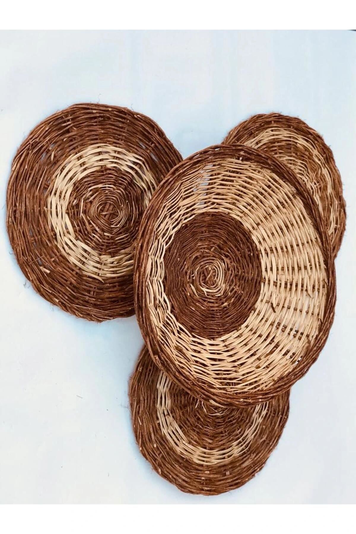 Clivia Hasır Duvar Tabağı, Duvar Süsü_ 4lü set