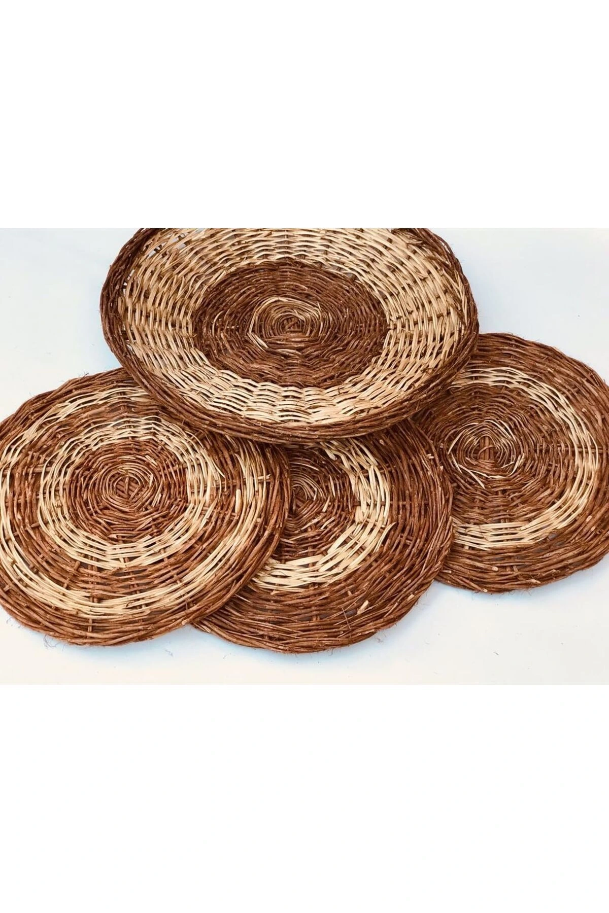 Clivia Hasır Duvar Tabağı, Duvar Süsü_ 4lü set