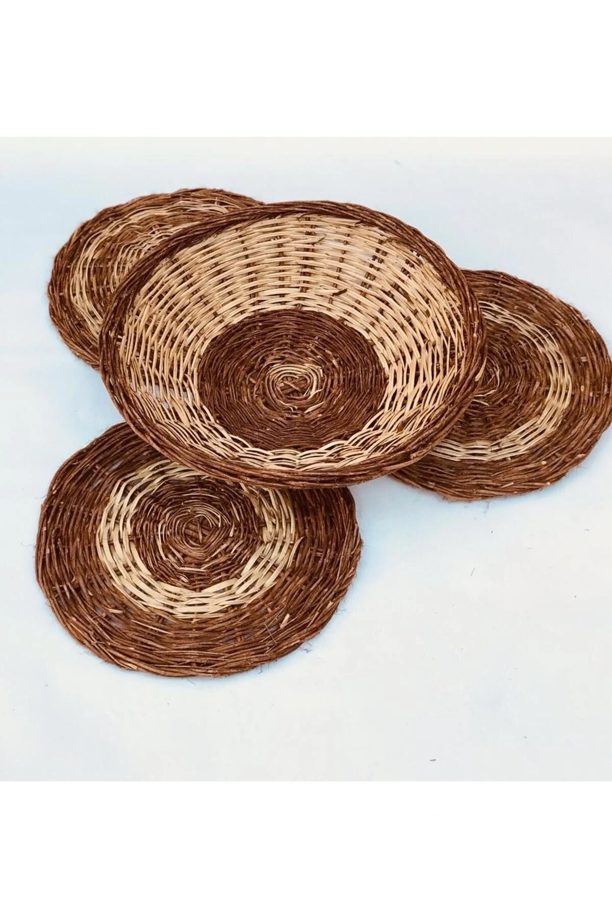 Clivia Hasır Duvar Tabağı, Duvar Süsü_ 4lü set