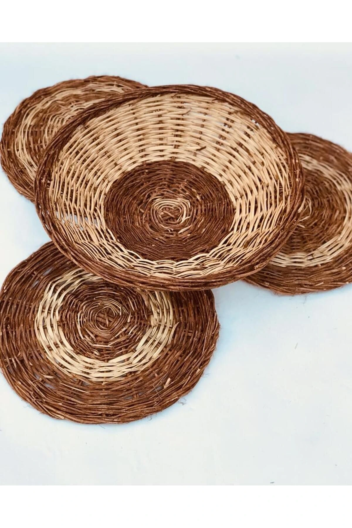 Clivia Hasır Duvar Tabağı, Duvar Süsü_ 4lü set