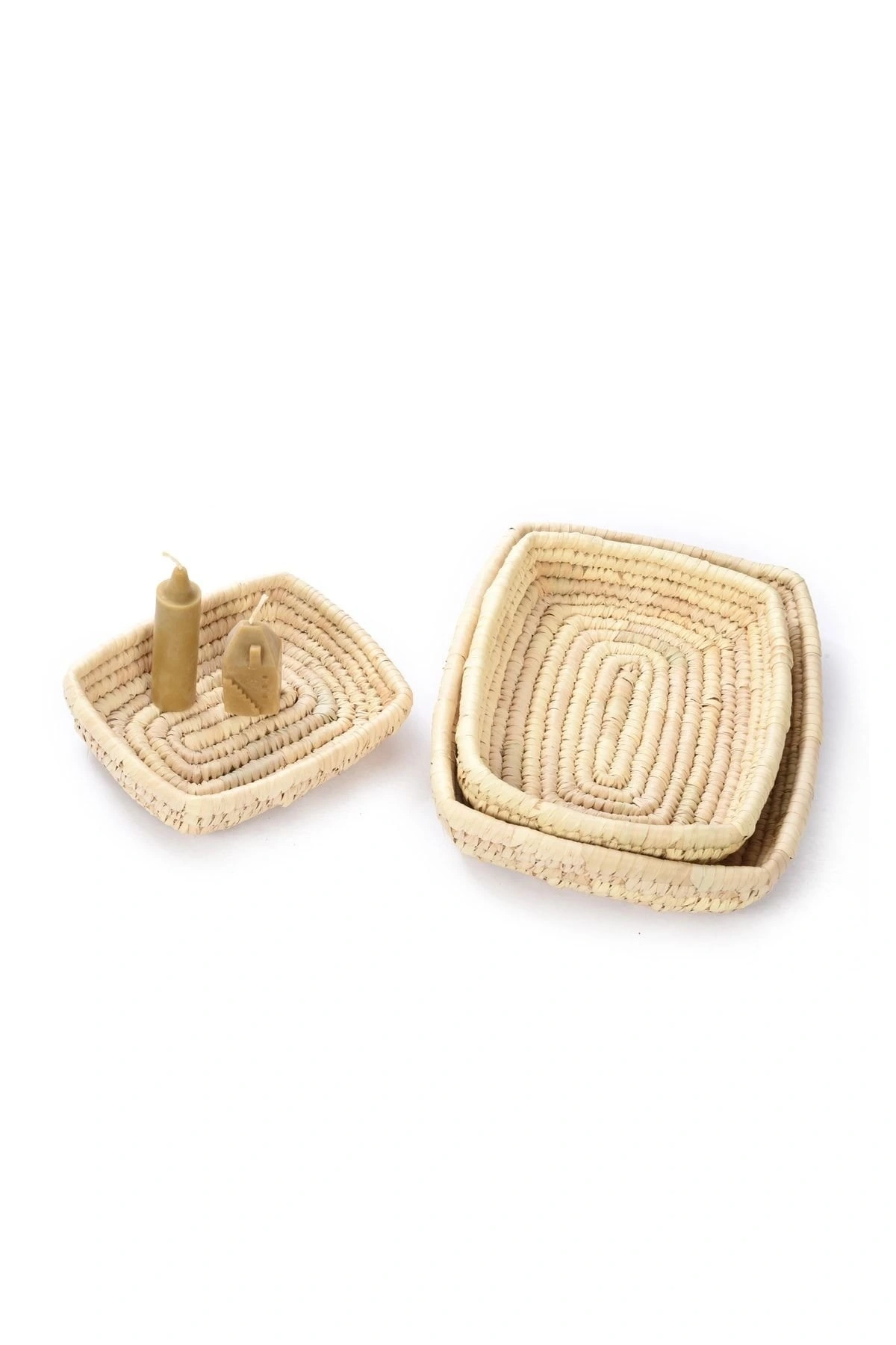 Deodora Hasır Dekoratif Tepsi Seti