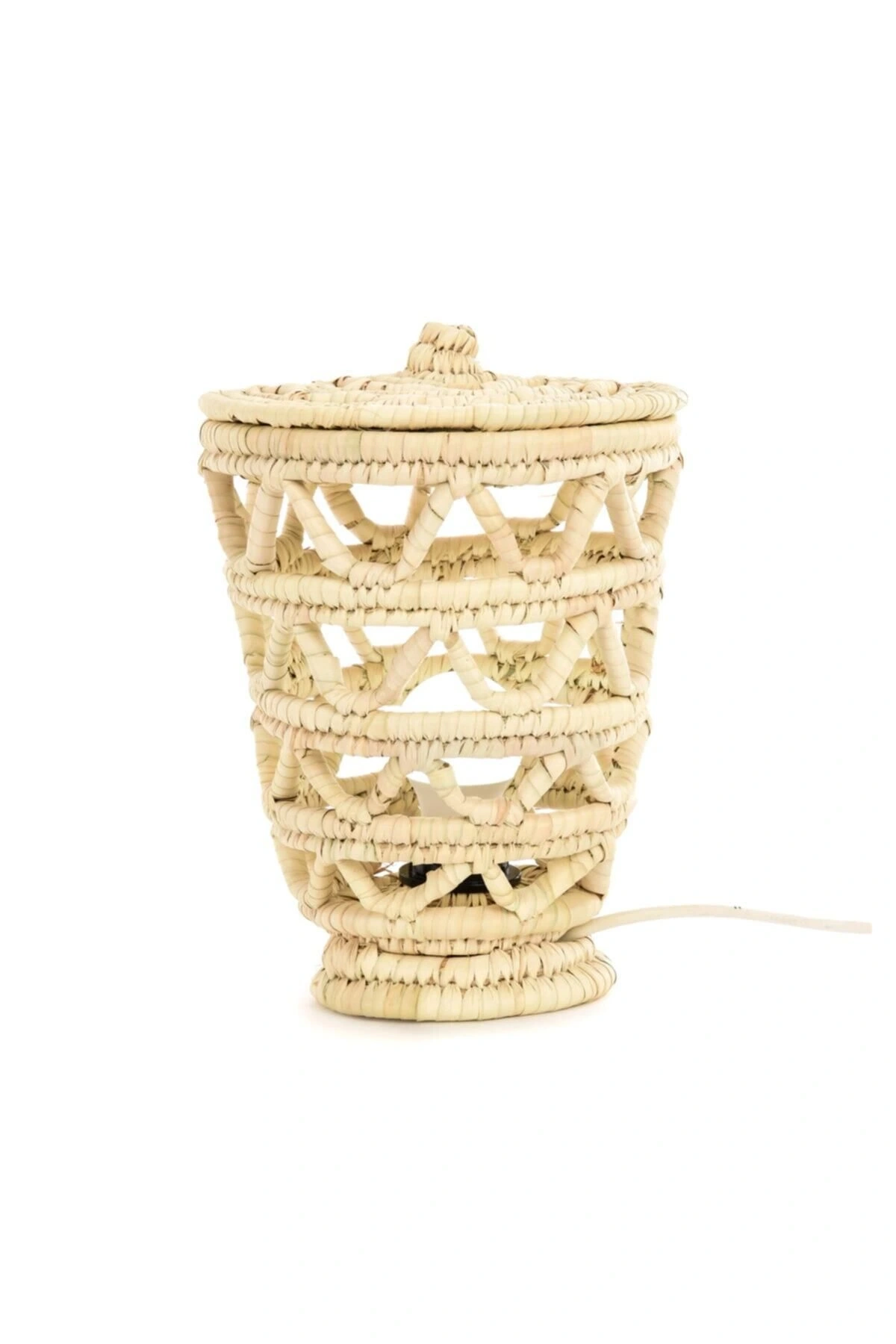 Masa Üstü El Yapımı Hasır Lamba Dekoratif Aydınlatma Küçük Boy