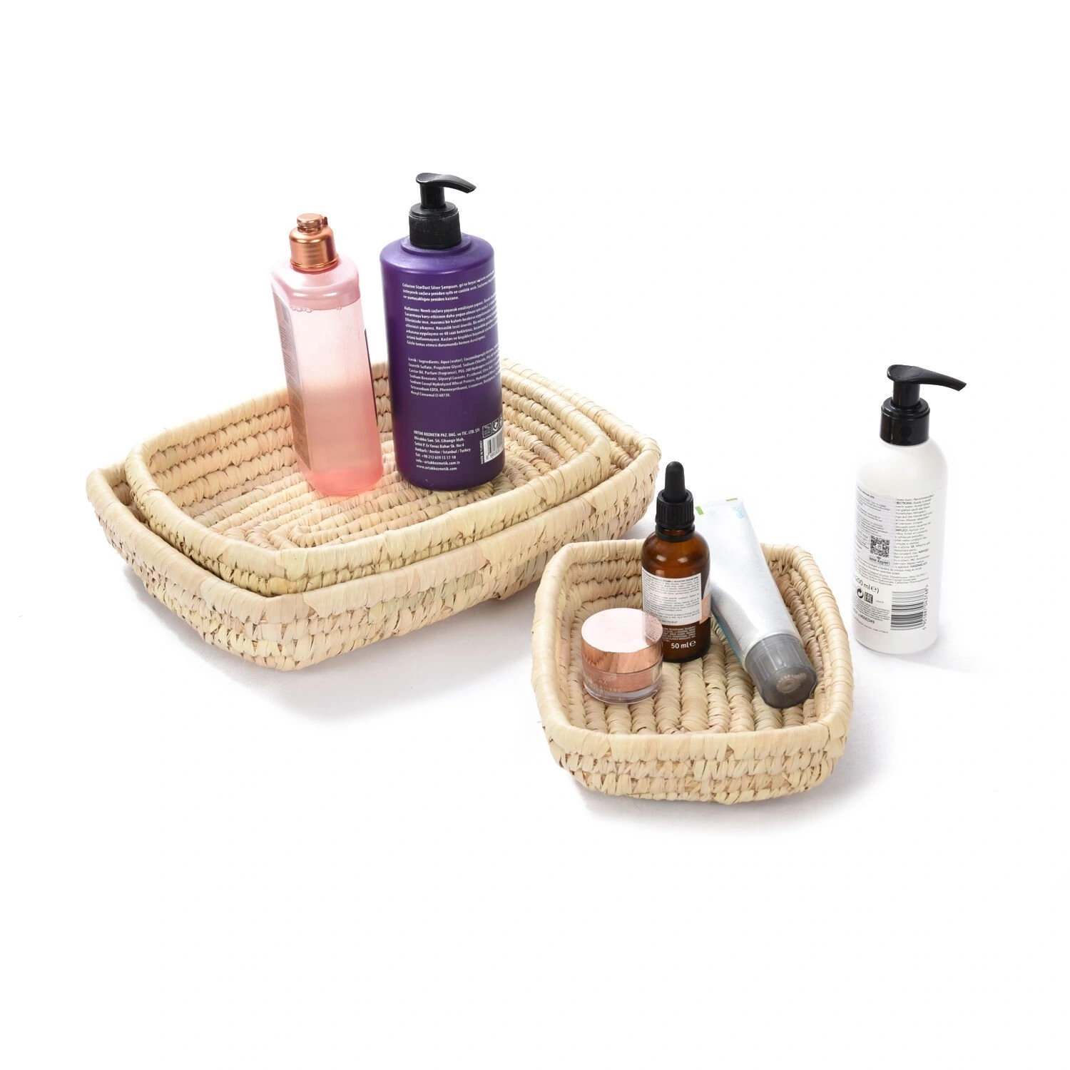 Natal Hasır Tepsi Seti - 3lü  (20-25-30 cm)