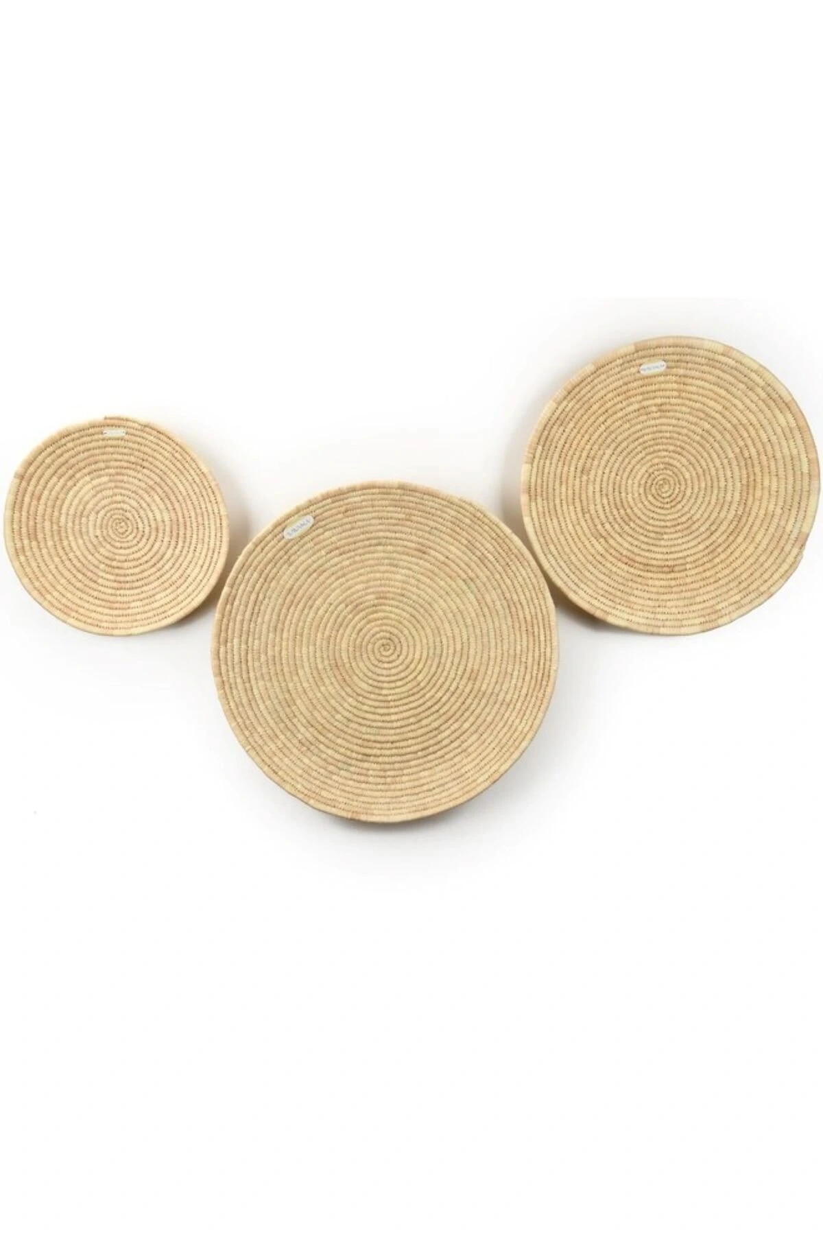 Natalia Hasır Duvar Tabağı seti_ 3Lu set (45-55-65 cm)