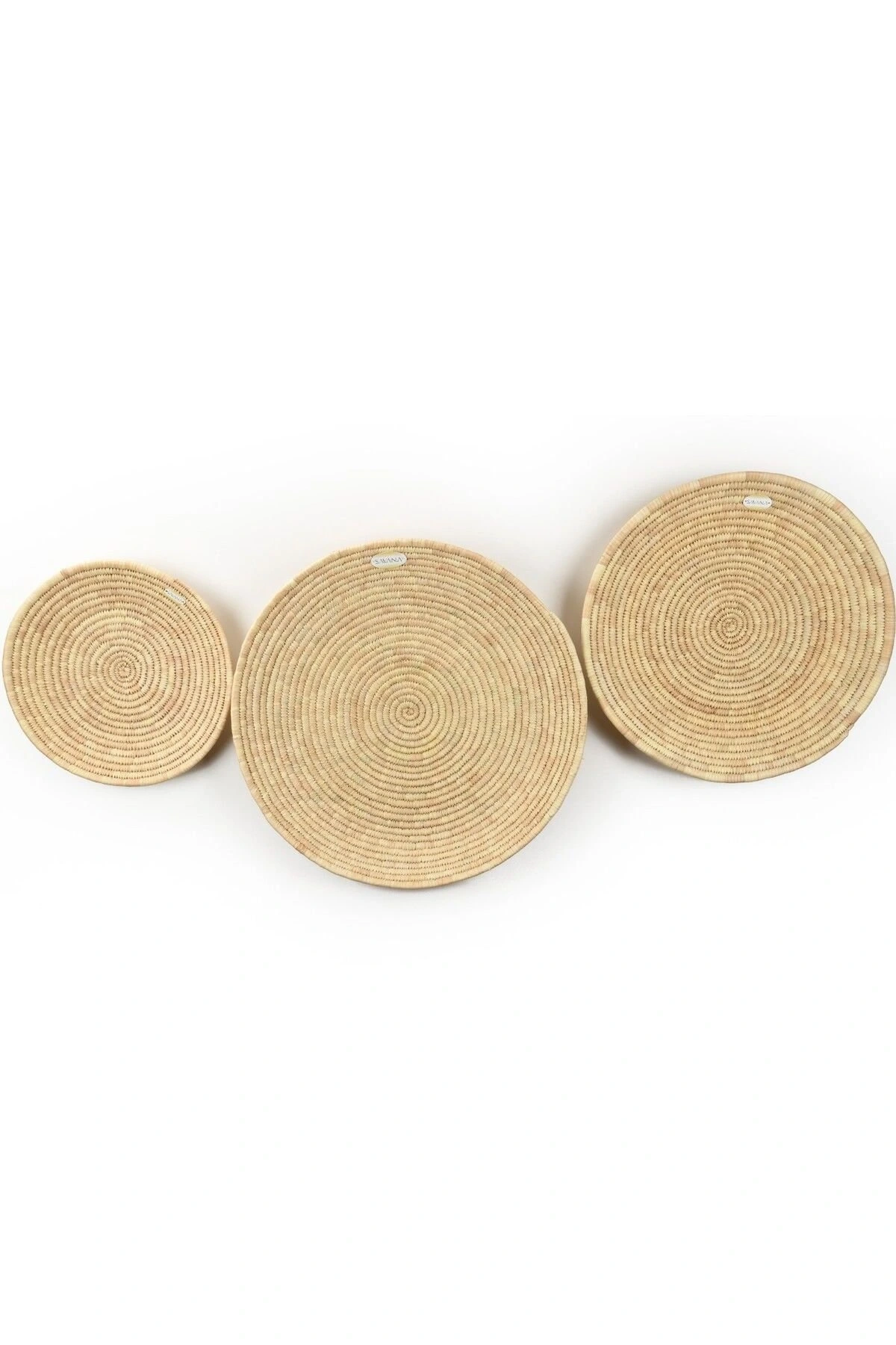 Natalia Hasır Duvar Tabağı seti_ 3Lu set (45-55-65 cm)
