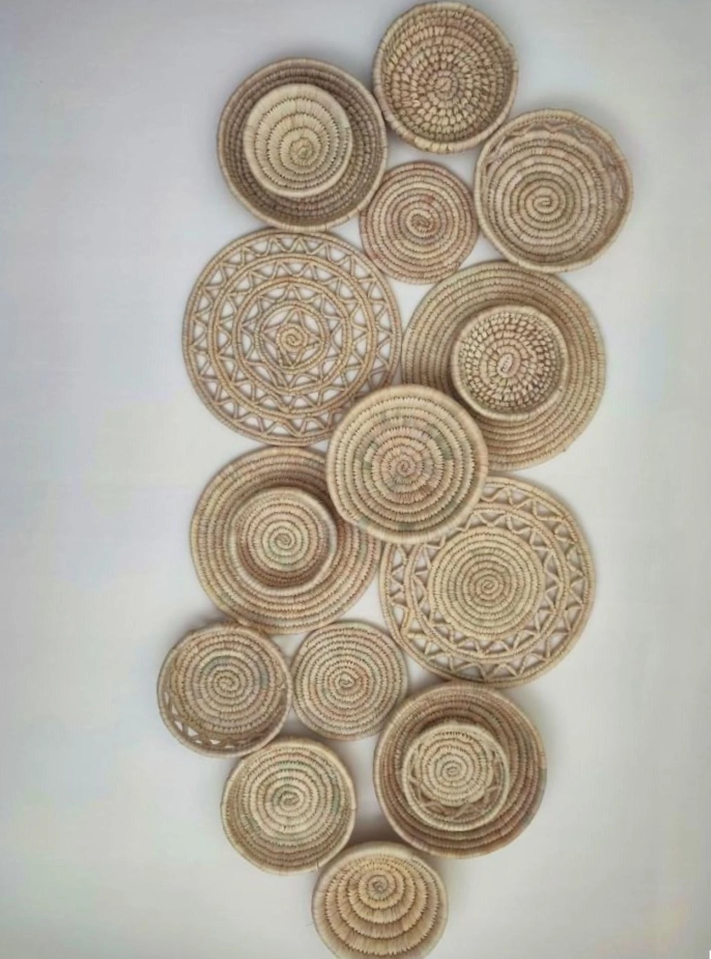 Oreganos Hasır Duvar Tabağı Seti _ 18li set (Palmiye yaprağı)