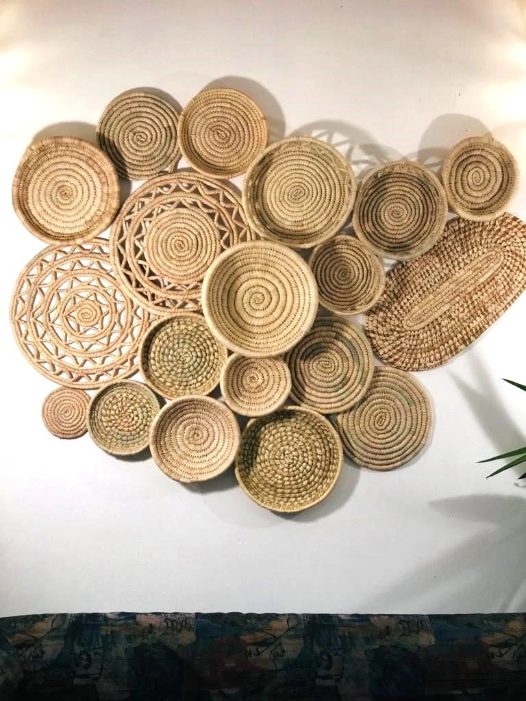 Oreganos Hasır Duvar Tabağı Seti _ 19lu set (Palmiye yaprağı)