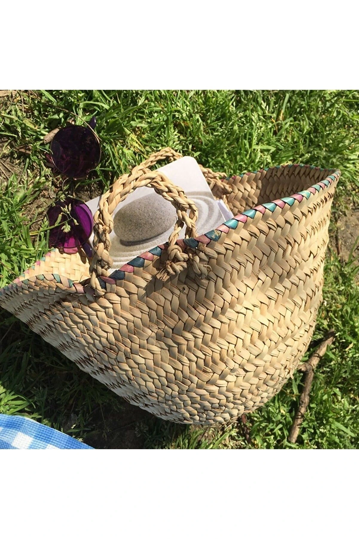 Palmiye Hasır Plaj Çanta