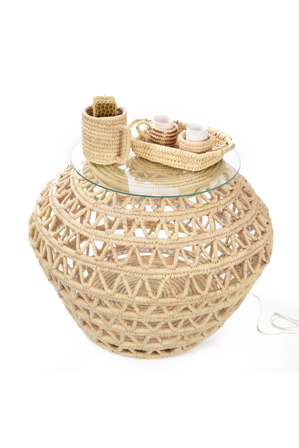 Pentzia hasır sehpa büyük boy