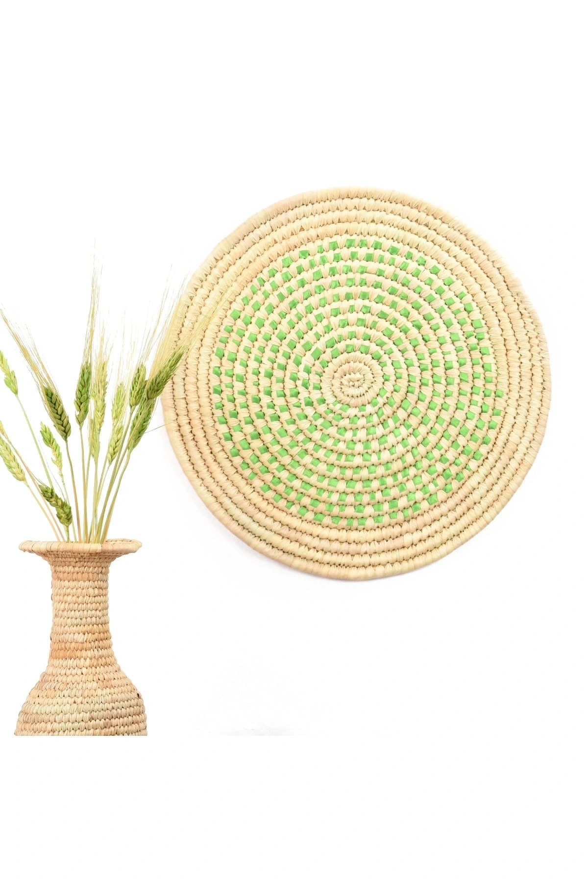 Phoenix Hasır Duvar Süsü_ 40 Cm _ Yeşil