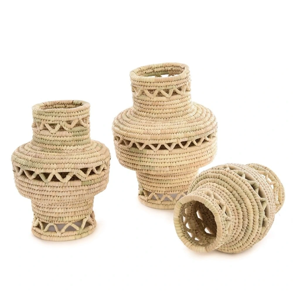 Saffron Hasır Vazo Seti