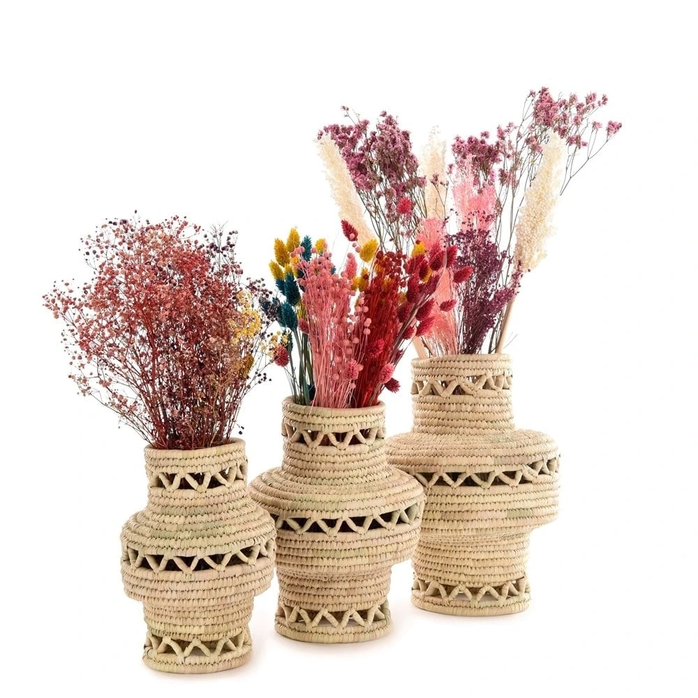 Saffron Hasır Vazo Seti