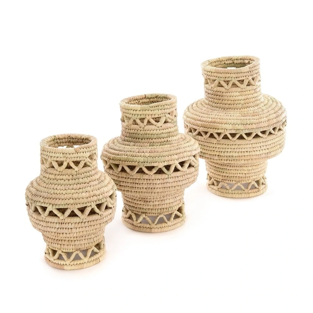 Saffron Hasır Vazo Seti