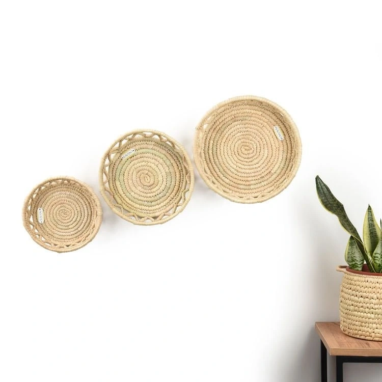 Salvia Hasır Duvar Tabağı Seti_ 3 lü Duvar set (20-25-30 cm)