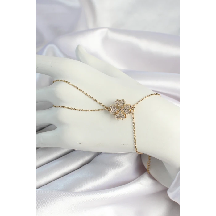 316L Çelik Gold Renk Zincirli Dönen Yonca Figürlü Şahmeran