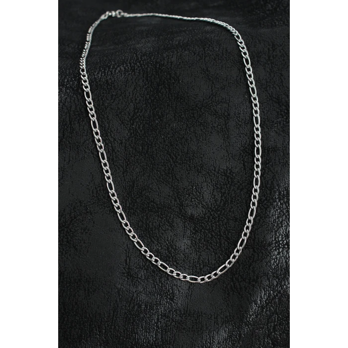 316L Çelik Klasik Figaro Zincir Model Gümüş Renk Erkek Kolye