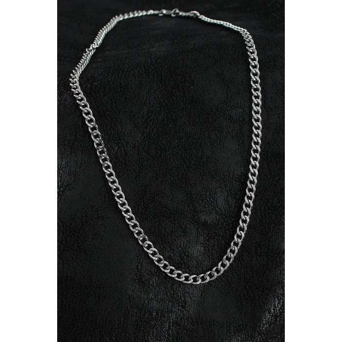 316L Çelik Klasik Zincir Model Gümüş Renk Erkek Kolye