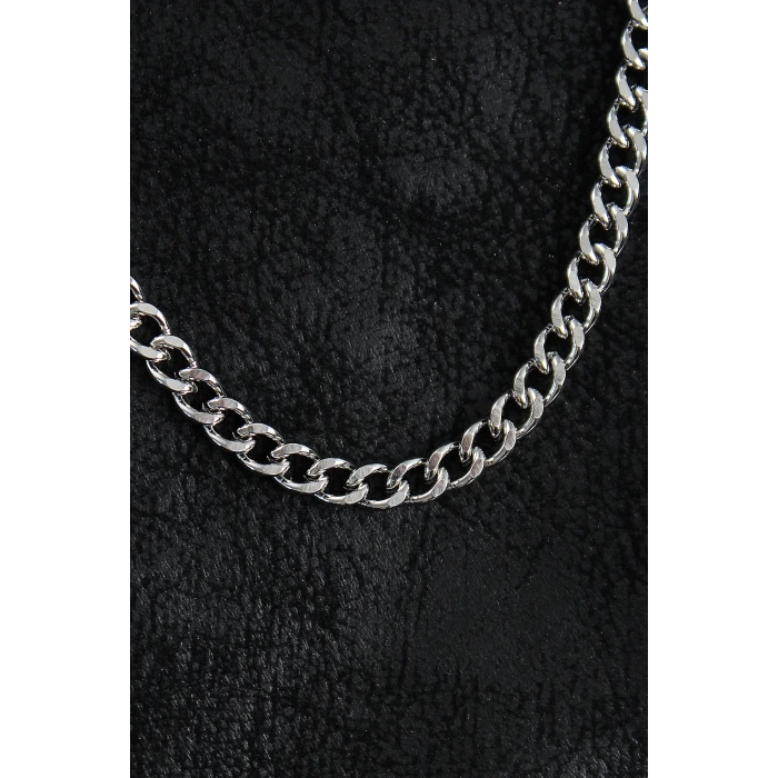 316L Çelik Klasik Zincir Model Gümüş Renk Erkek Kolye