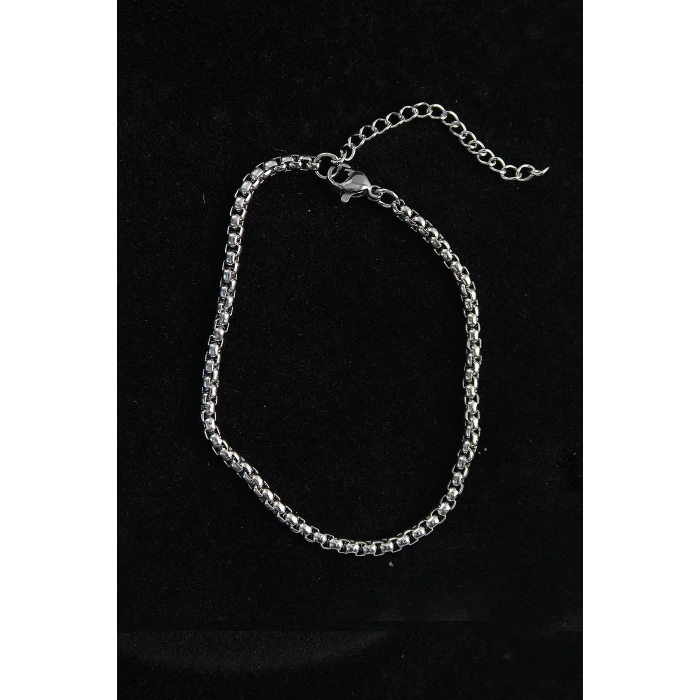 316L Çelik Örgü Model Gümüş Renk Erkek Bileklik