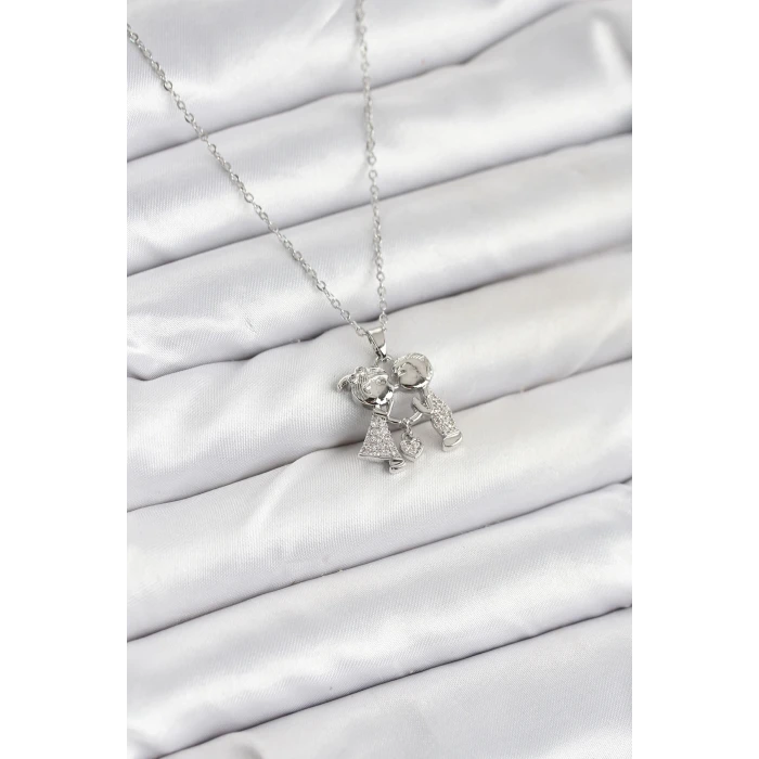 316L Çelik Zincir Gümüş Renk Erkek Kız Model Kadın Kolye