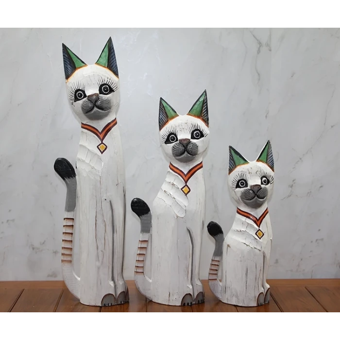 Ahşap 3lü Kedi Seti 50 Cm Okas:1