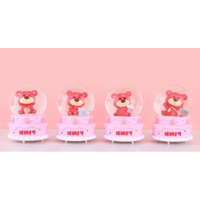 Ayıcıklı Işıklı Kar Küresi 7 Cm Alk3102