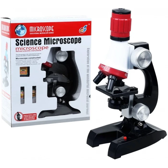 Eğitici Mikroskop Kiti Zoom Led Işıklı 100x 400x 1200x St1200x