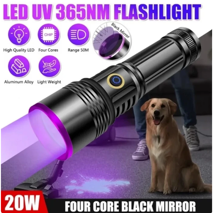 F-365 Uv 20w Şarjlı 26650 Pilli Profesyonel El Feneri