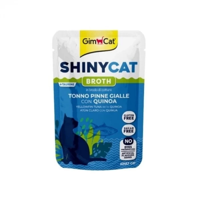 Gimcat Shinycat Sos İçinde Ton Balıklı ve Kinoalı Pouch Yetişkin Konserve Kedi Maması 70 Gr