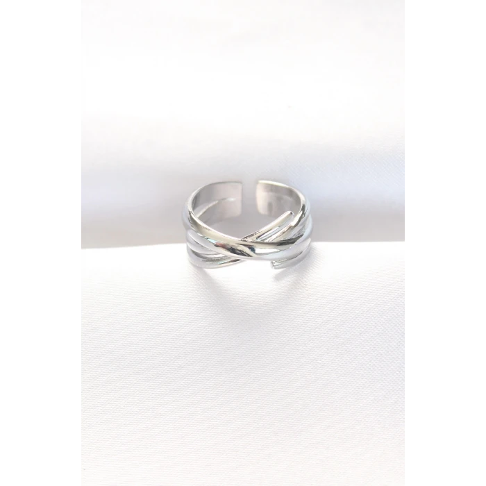 Kalın Silver Renk Ayarlanabilir Yüzük