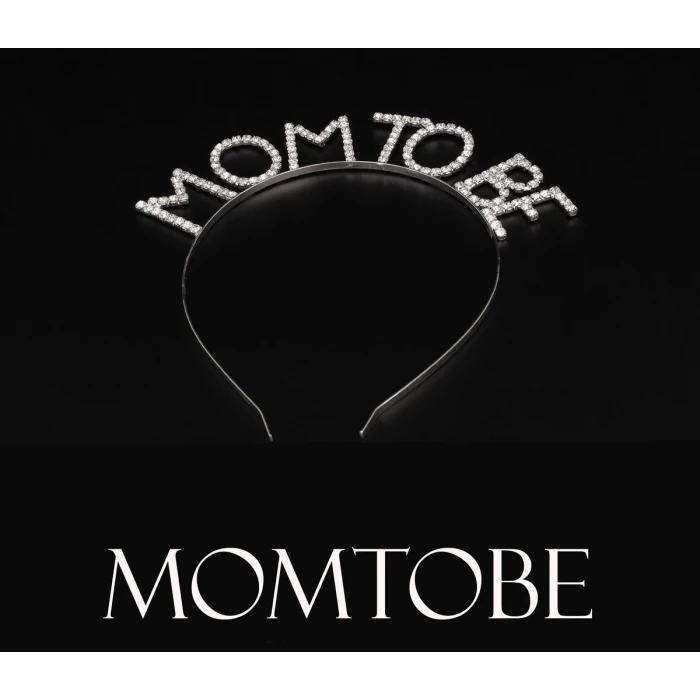 Kristal Taşlı Gümüş Renk Mom To Be Tacı Anne Tacı