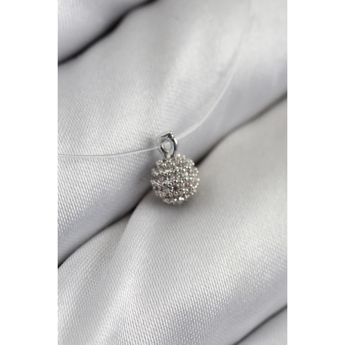 Misineli Topcuk Model Gümüş Renk Hayalet Kolye