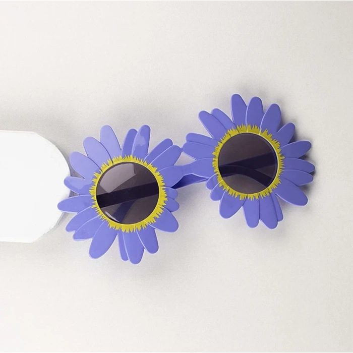Mor Renk Papatya Şekilli Parti Gözlüğü 18x10 Cm