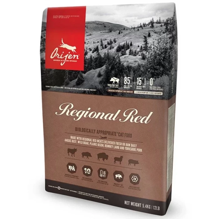 Orijen Regional Red Tahılsız Sığır Etli Yavru Yetişkin Kedi Maması 5.4 Kg