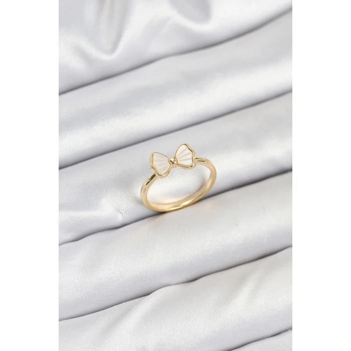 Pirinç Gold Renk Fiyonk Model Kadın Yüzük