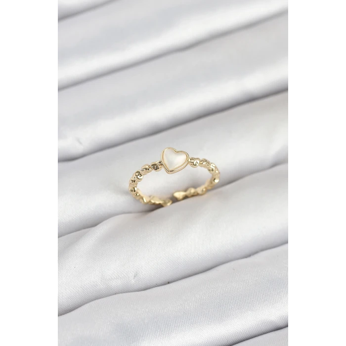 Pirinç Gold Renk Kalpli Model Kadın Yüzük